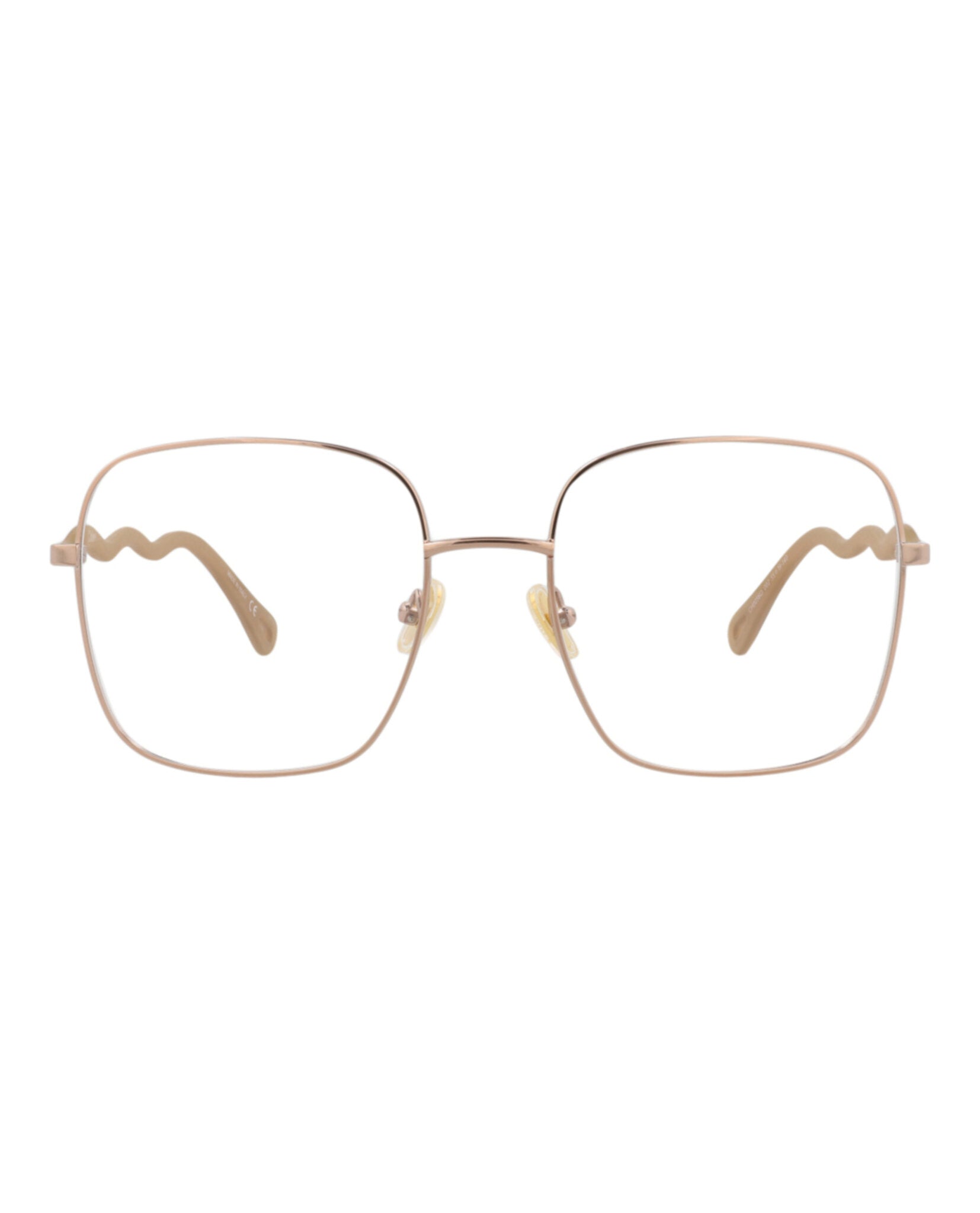 Chloé Womens Square/Rectangle Beige Brown Transparent Fashion Designer Eyewear