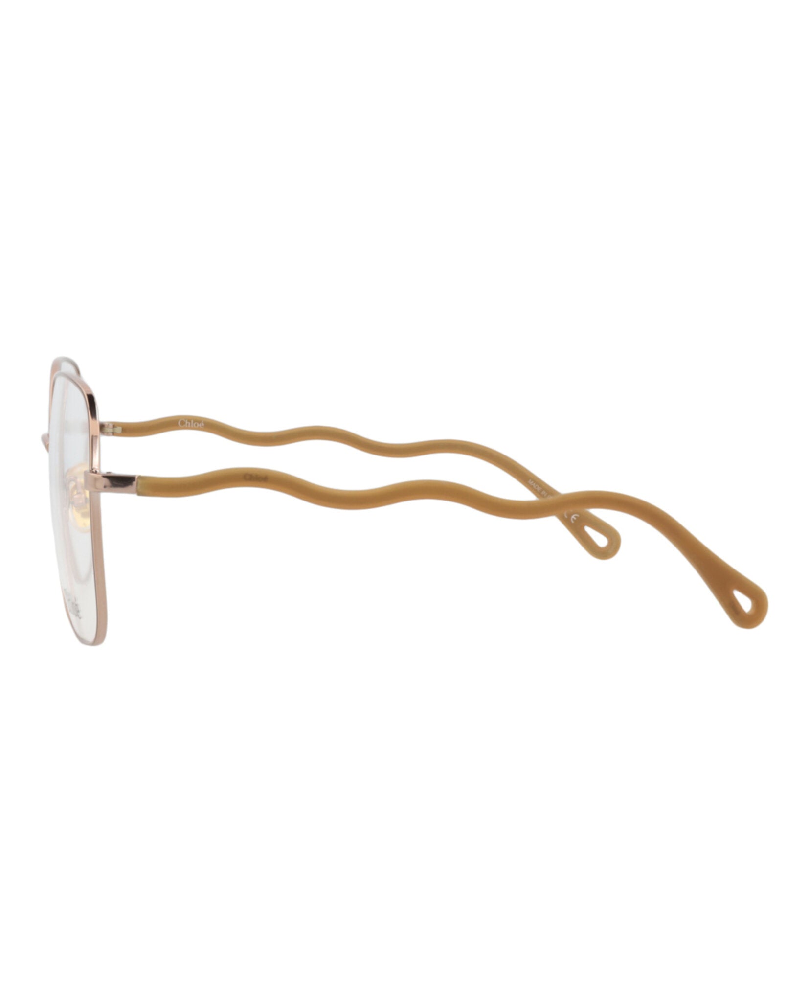 Chloé Womens Square/Rectangle Beige Brown Transparent Fashion Designer Eyewear