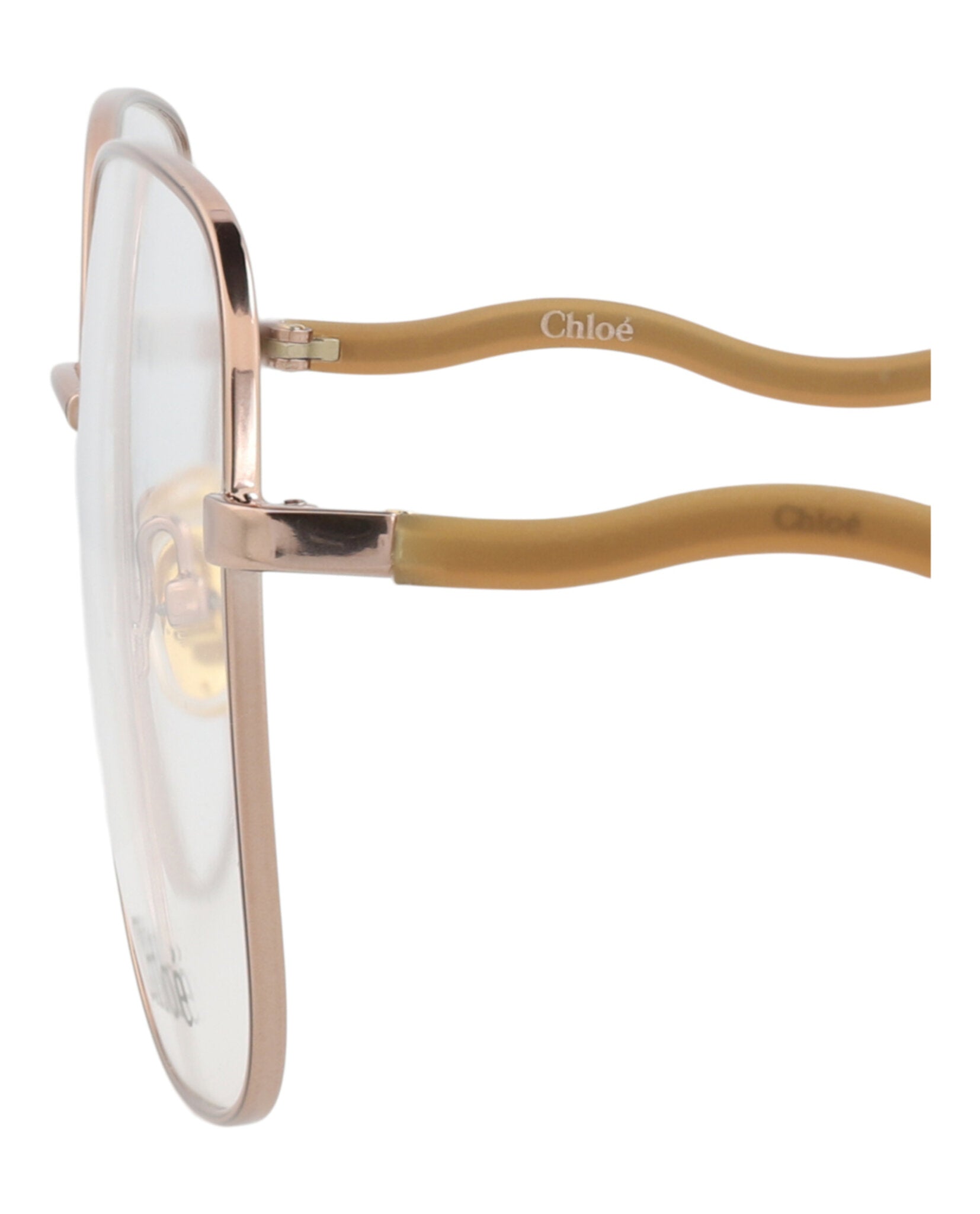 Chloé Womens Square/Rectangle Beige Brown Transparent Fashion Designer Eyewear