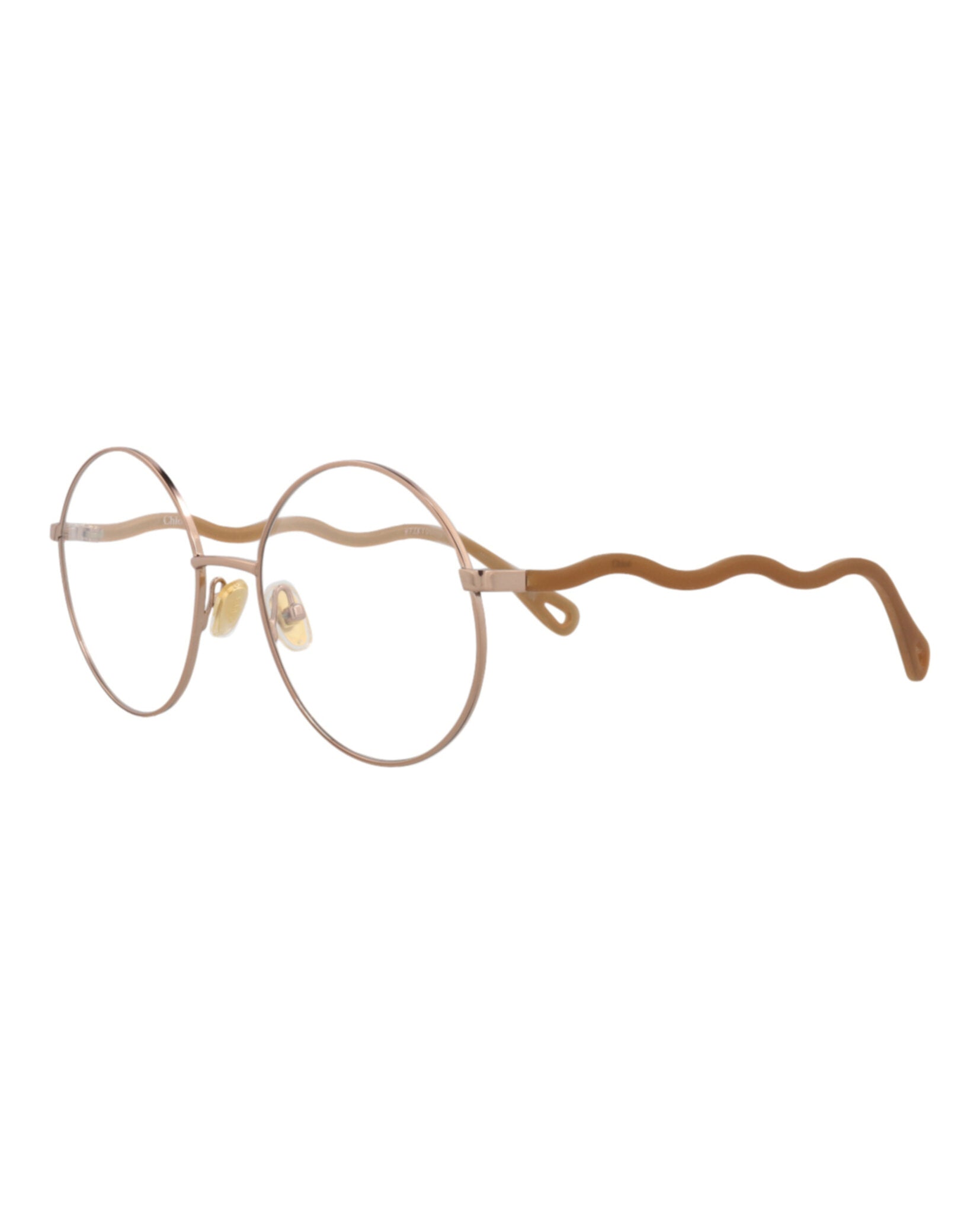 Chloé Womens Round/Oval Beige Brown Transparent Fashion Designer Eyewear