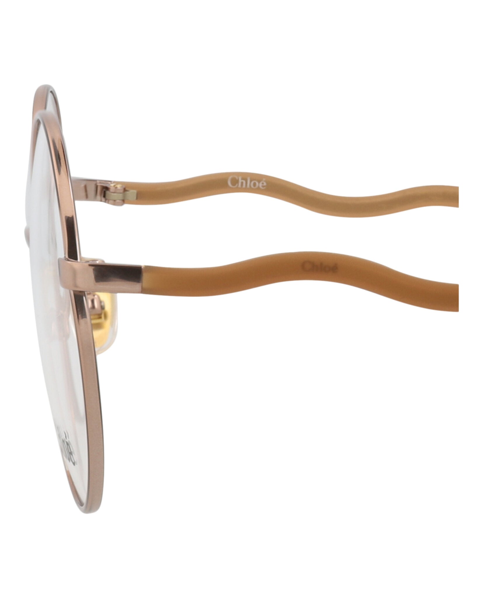Chloé Womens Round/Oval Beige Brown Transparent Fashion Designer Eyewear