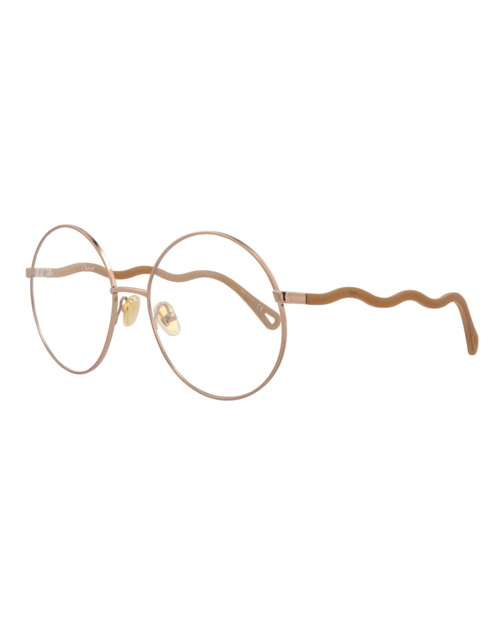 Chloé Womens Round/Oval Beige Brown Transparent Fashion Designer Eyewear