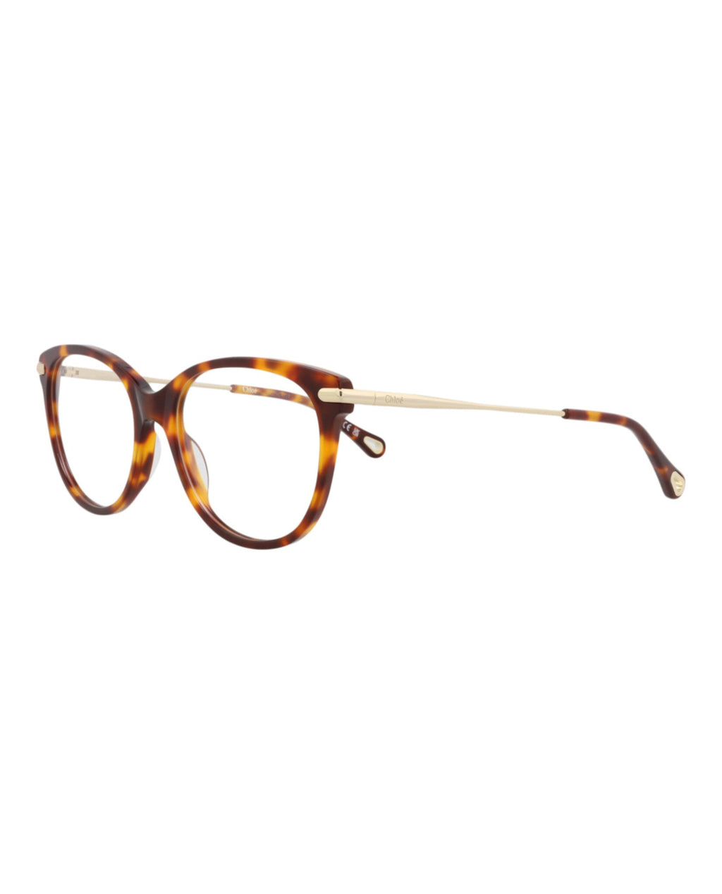 Chloé Womens Cat Eye Havana Gold Transparent Fashion Designer Eyewear