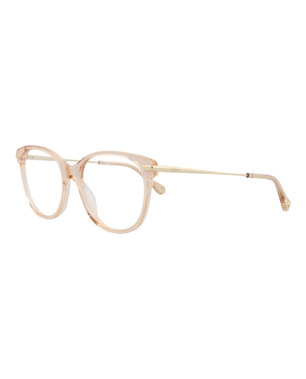 Chloé Womens Cat Eye Pink Gold Transparent Fashion Designer Eyewear