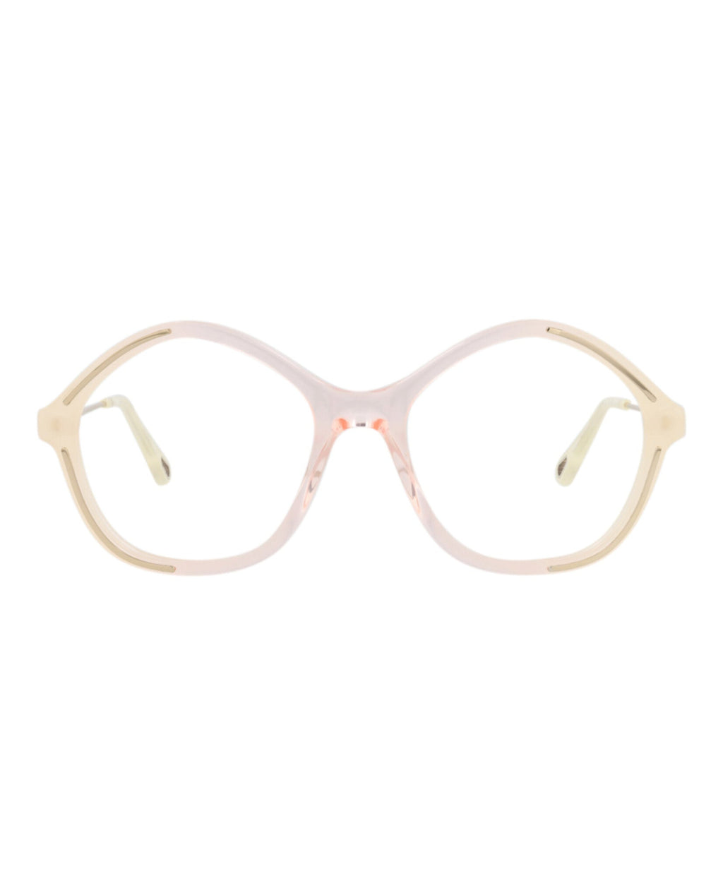 Chloé Womens Square/Rectangle Yellow Gold Transparent Fashion Designer Eyewear