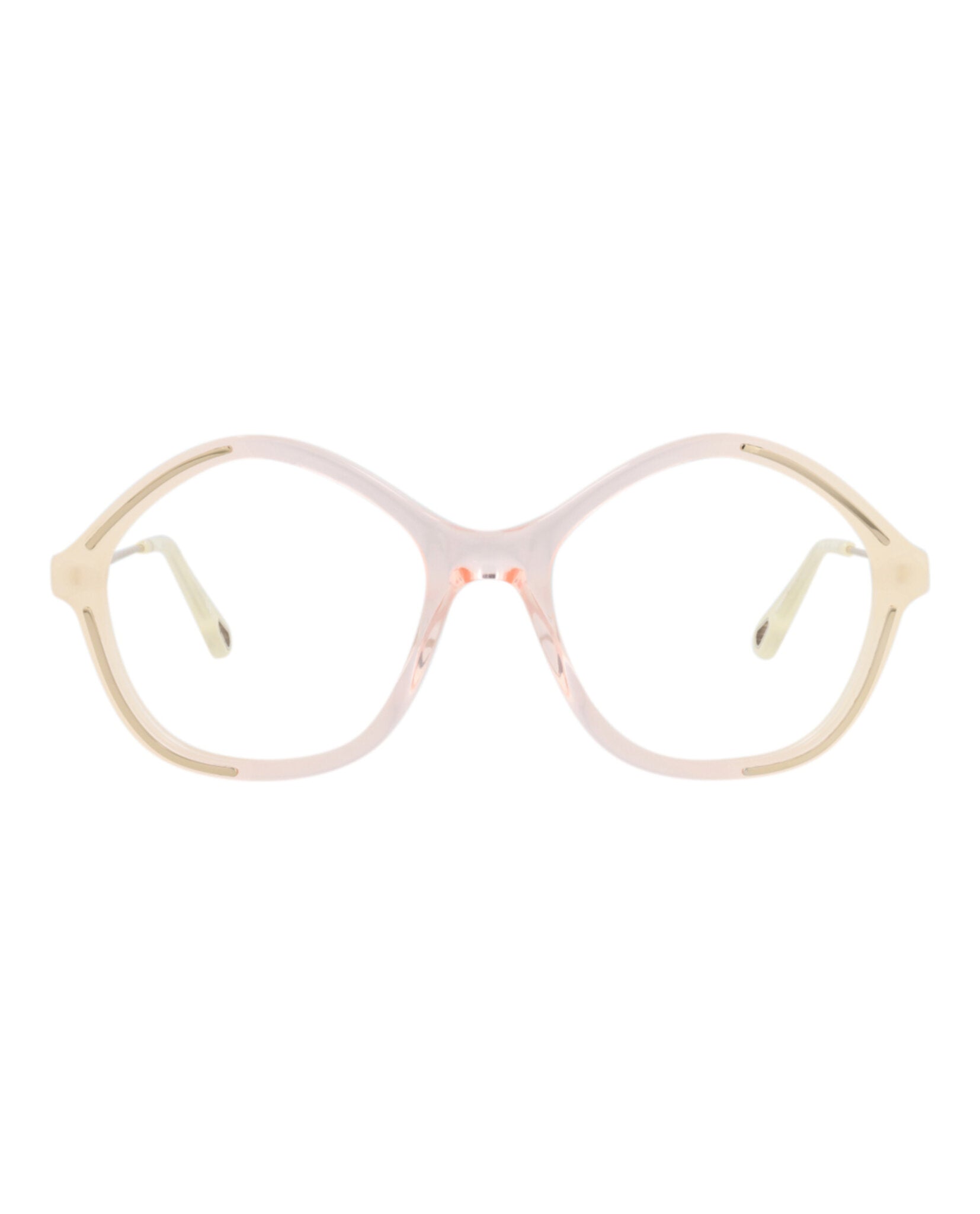 Chloé Womens Square/Rectangle Yellow Gold Transparent Fashion Designer Eyewear