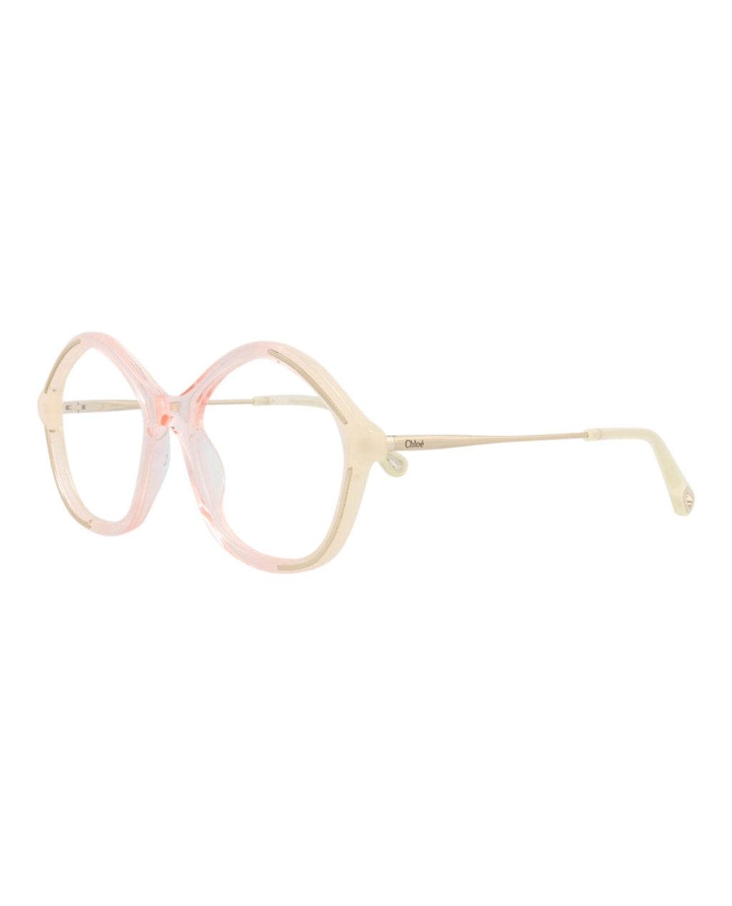 Chloé Womens Square/Rectangle Yellow Gold Transparent Fashion Designer Eyewear