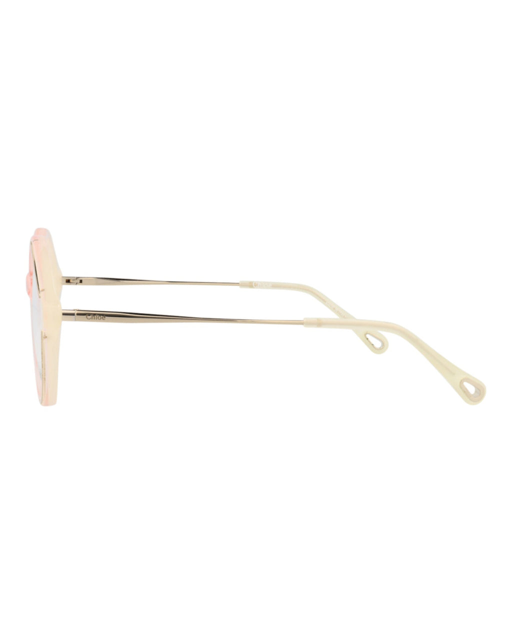 Chloé Womens Square/Rectangle Yellow Gold Transparent Fashion Designer Eyewear