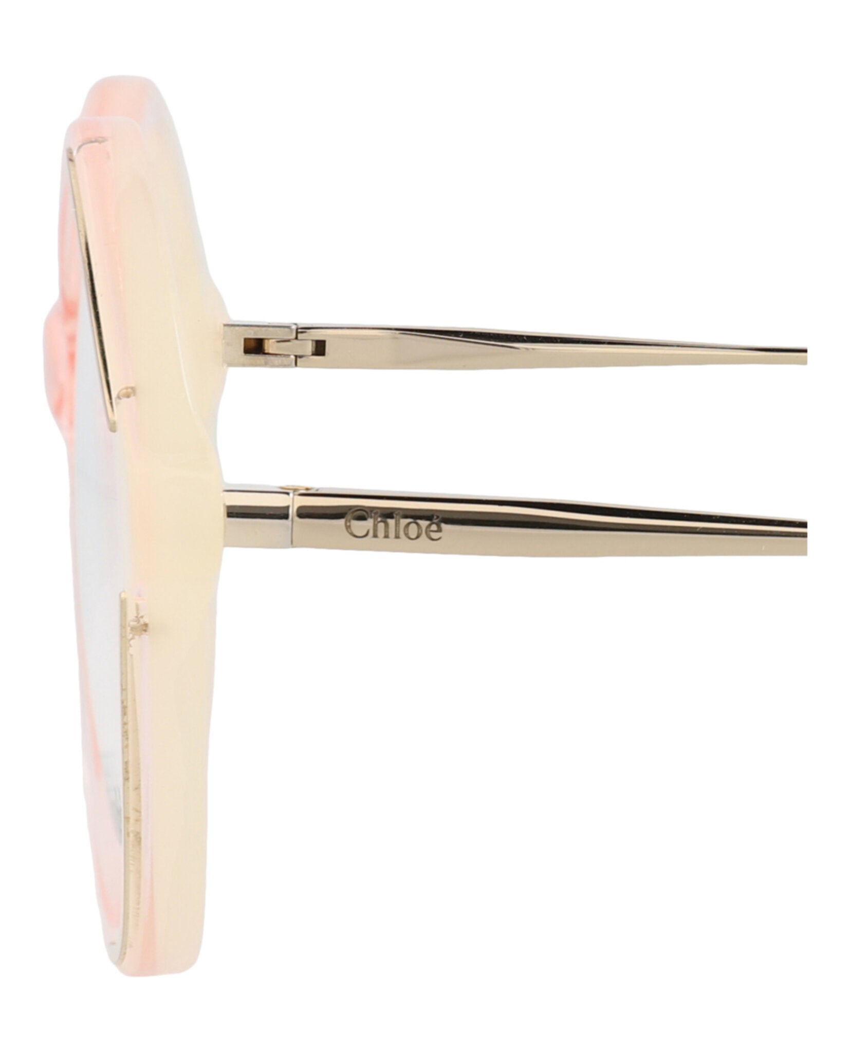 Chloé Womens Square/Rectangle Yellow Gold Transparent Fashion Designer Eyewear