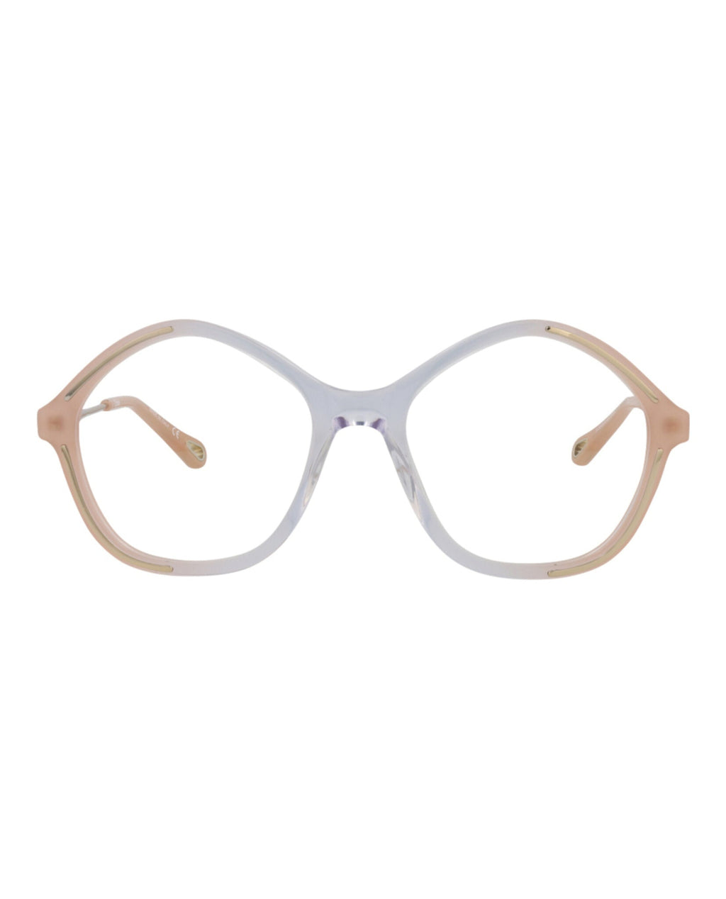 Chloé Womens Square/Rectangle Nude Gold Transparent Fashion Designer Eyewear Nude Gold Transparent