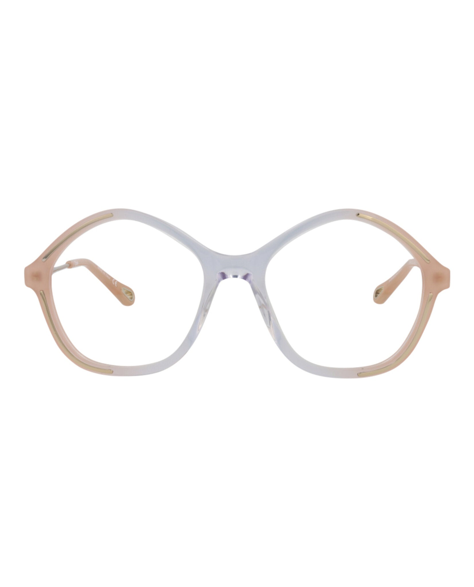Chloé Womens Square/Rectangle Nude Gold Transparent Fashion Designer Eyewear Nude Gold Transparent