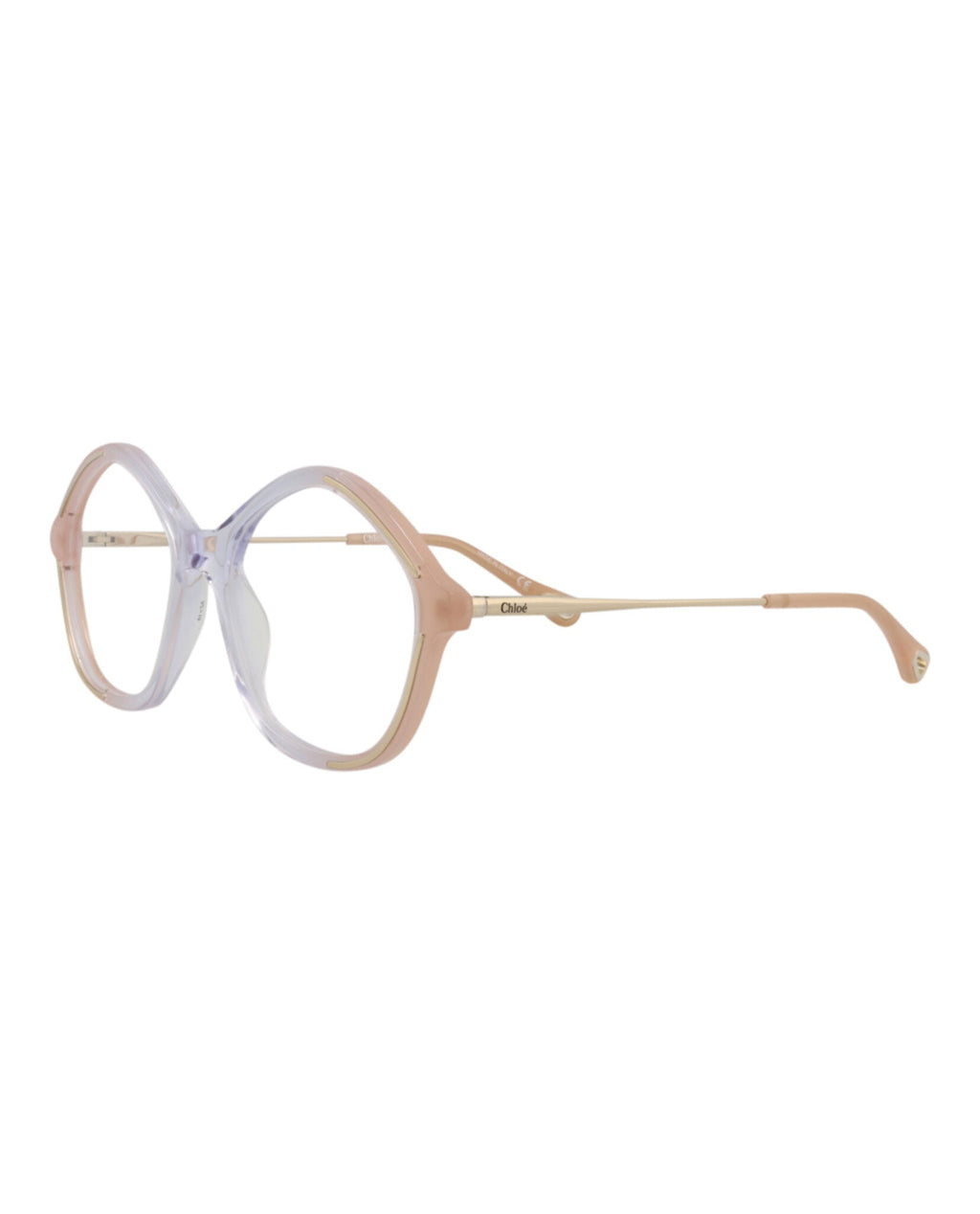Chloé Womens Square/Rectangle Nude Gold Transparent Fashion Designer Eyewear