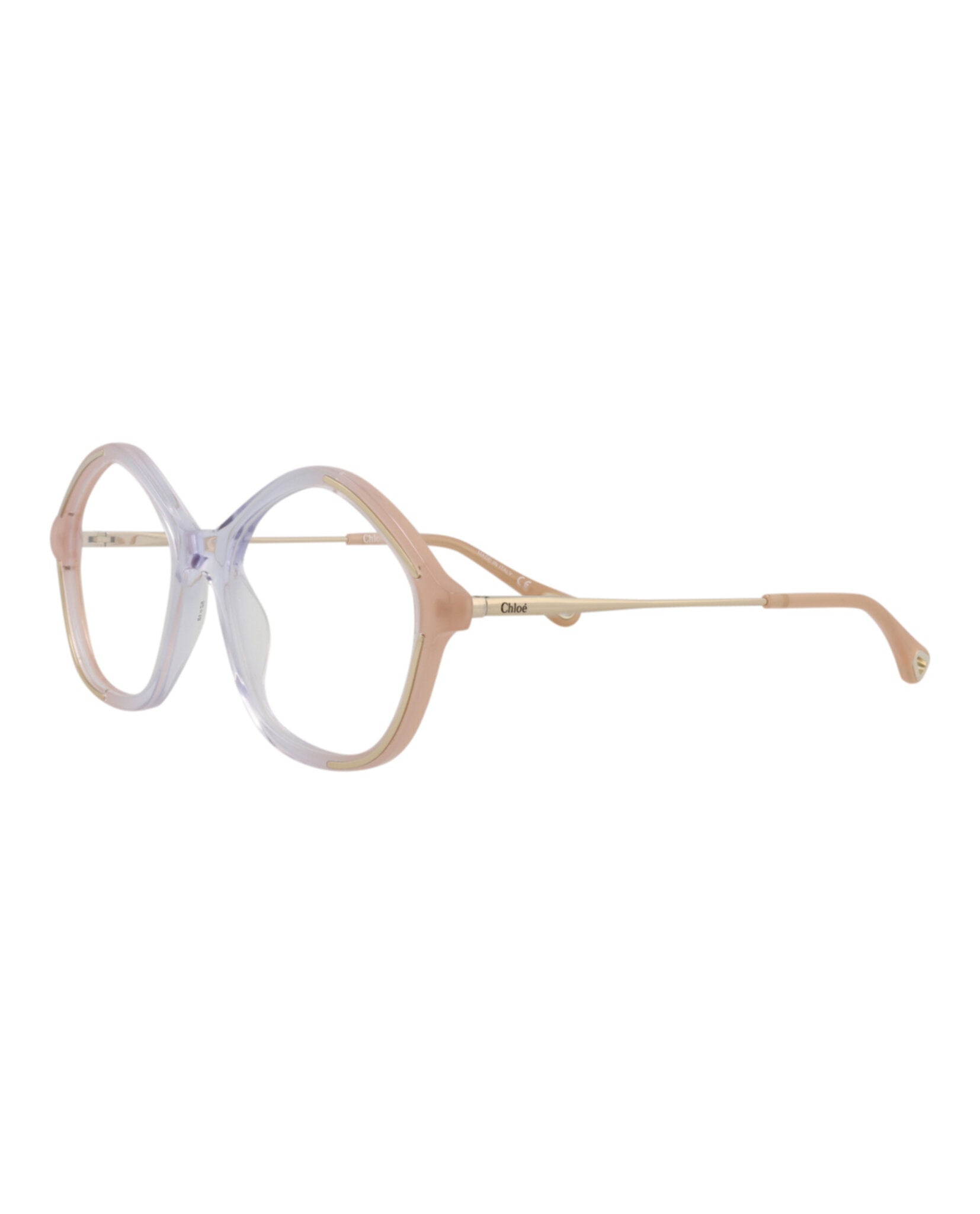 Chloé Womens Square/Rectangle Nude Gold Transparent Fashion Designer Eyewear