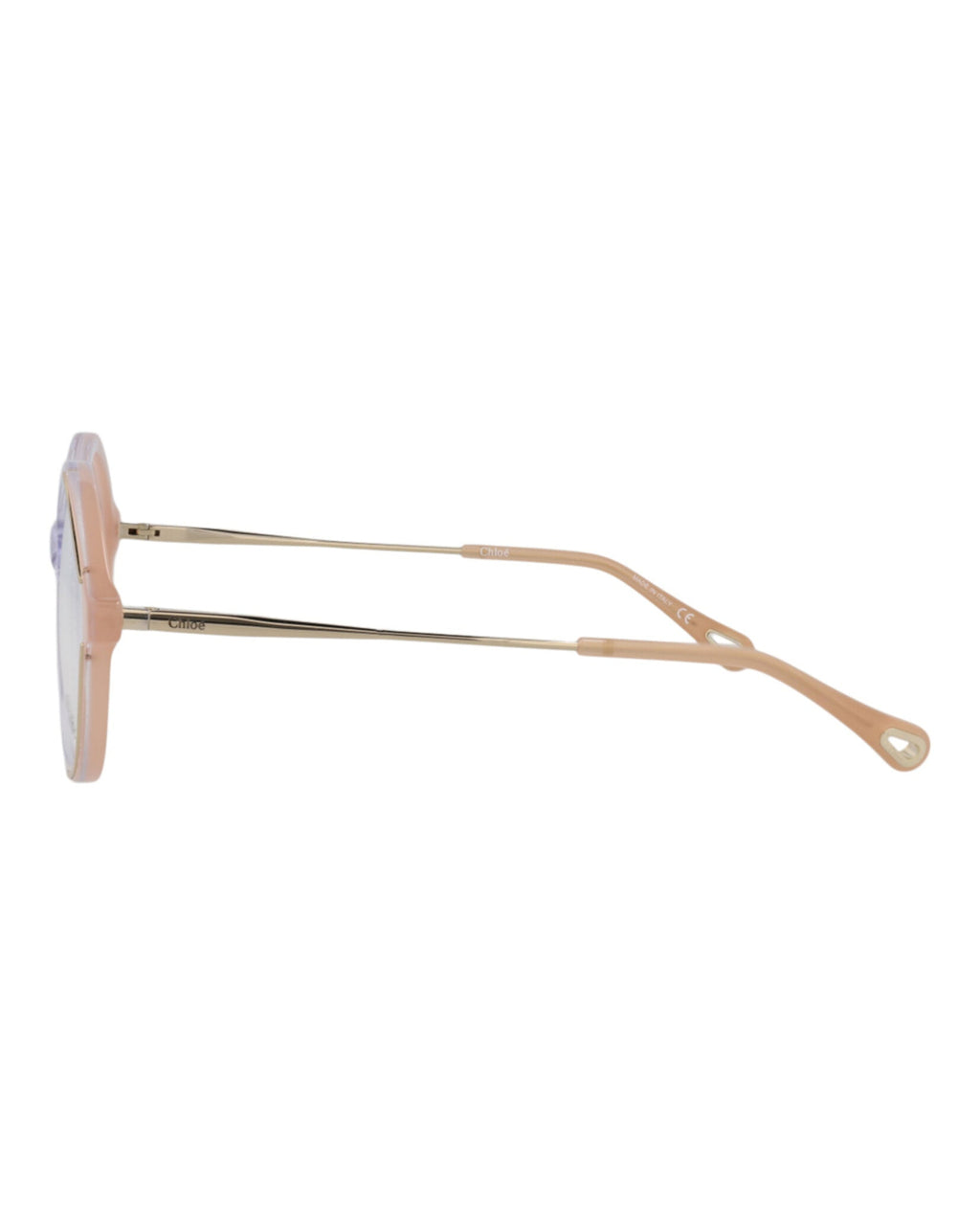 Chloé Womens Square/Rectangle Nude Gold Transparent Fashion Designer Eyewear