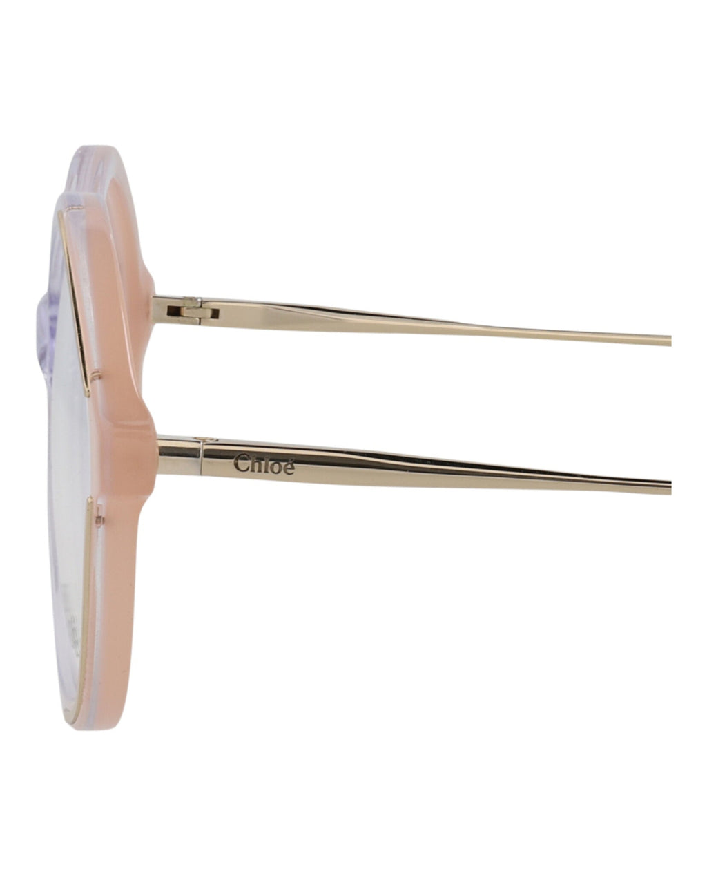 Chloé Womens Square/Rectangle Nude Gold Transparent Fashion Designer Eyewear