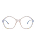 Chloé Womens Square/Rectangle Light Blue Gold Transparent Fashion Designer Eyewear