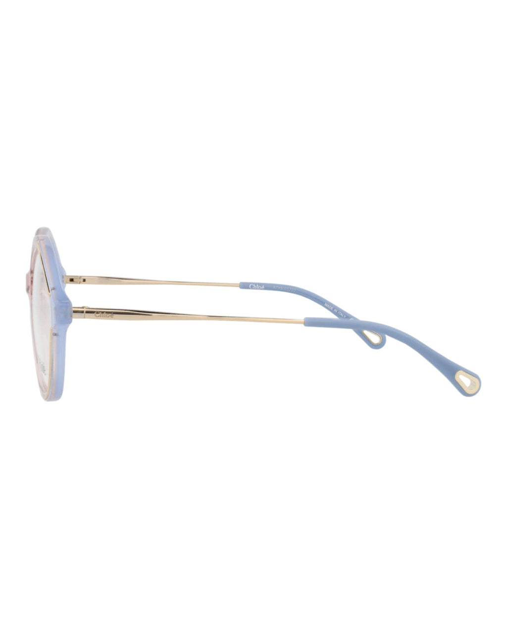 Chloé Womens Square/Rectangle Light Blue Gold Transparent Fashion Designer Eyewear