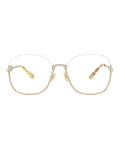 Chloé Womens Square/Rectangle Gold Gold Transparent Fashion Designer Eyewear