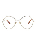 Chloé Womens Round/Oval Gold Gold Transparent Fashion Designer Eyewear Gold Gold Transparent
