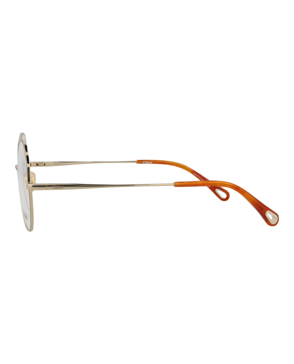 Chloé Womens Round/Oval Gold Gold Transparent Fashion Designer Eyewear