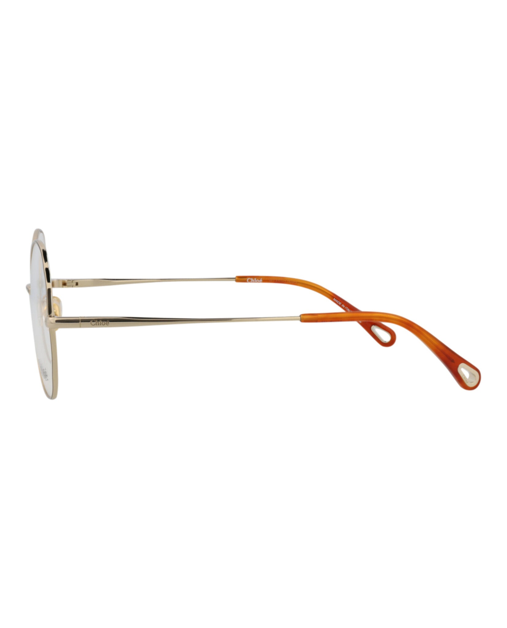 Chloé Womens Round/Oval Gold Gold Transparent Fashion Designer Eyewear