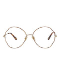 Chloé Womens Round/Oval Havana Gold Transparent Fashion Designer Eyewear Havana Gold Transparent