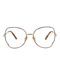 Chloé Womens Round/Oval Havana Gold Transparent Fashion Designer Eyewear Havana Gold Transparent