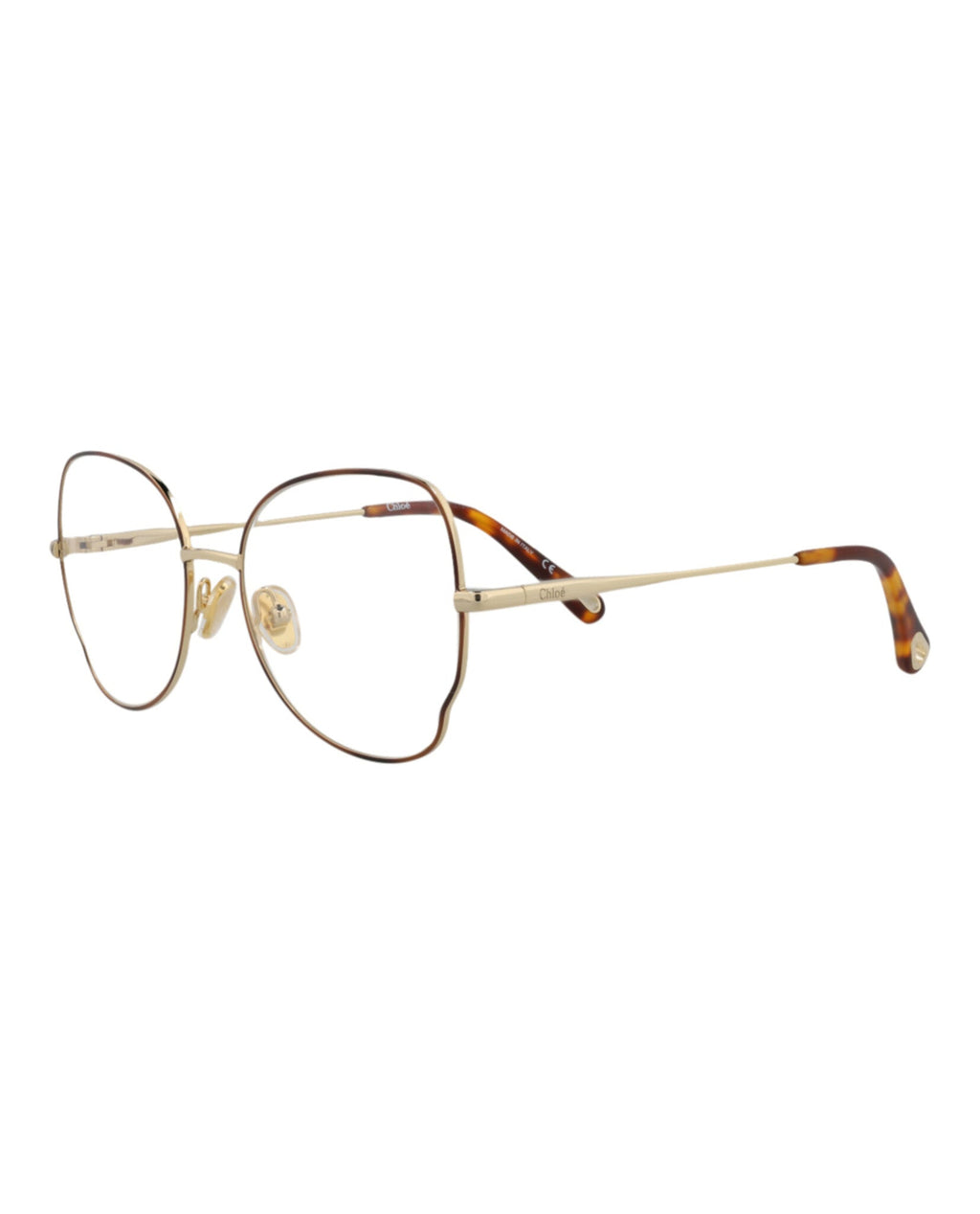 Chloé Womens Round/Oval Havana Gold Transparent Fashion Designer Eyewear