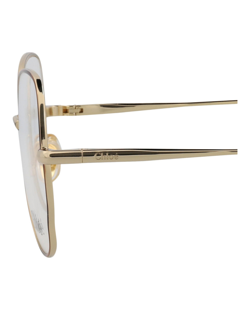 Chloé Womens Round/Oval Havana Gold Transparent Fashion Designer Eyewear