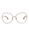 Chloé Womens Cat Eye Havana Gold Transparent Fashion Designer Eyewear Havana Gold Transparent