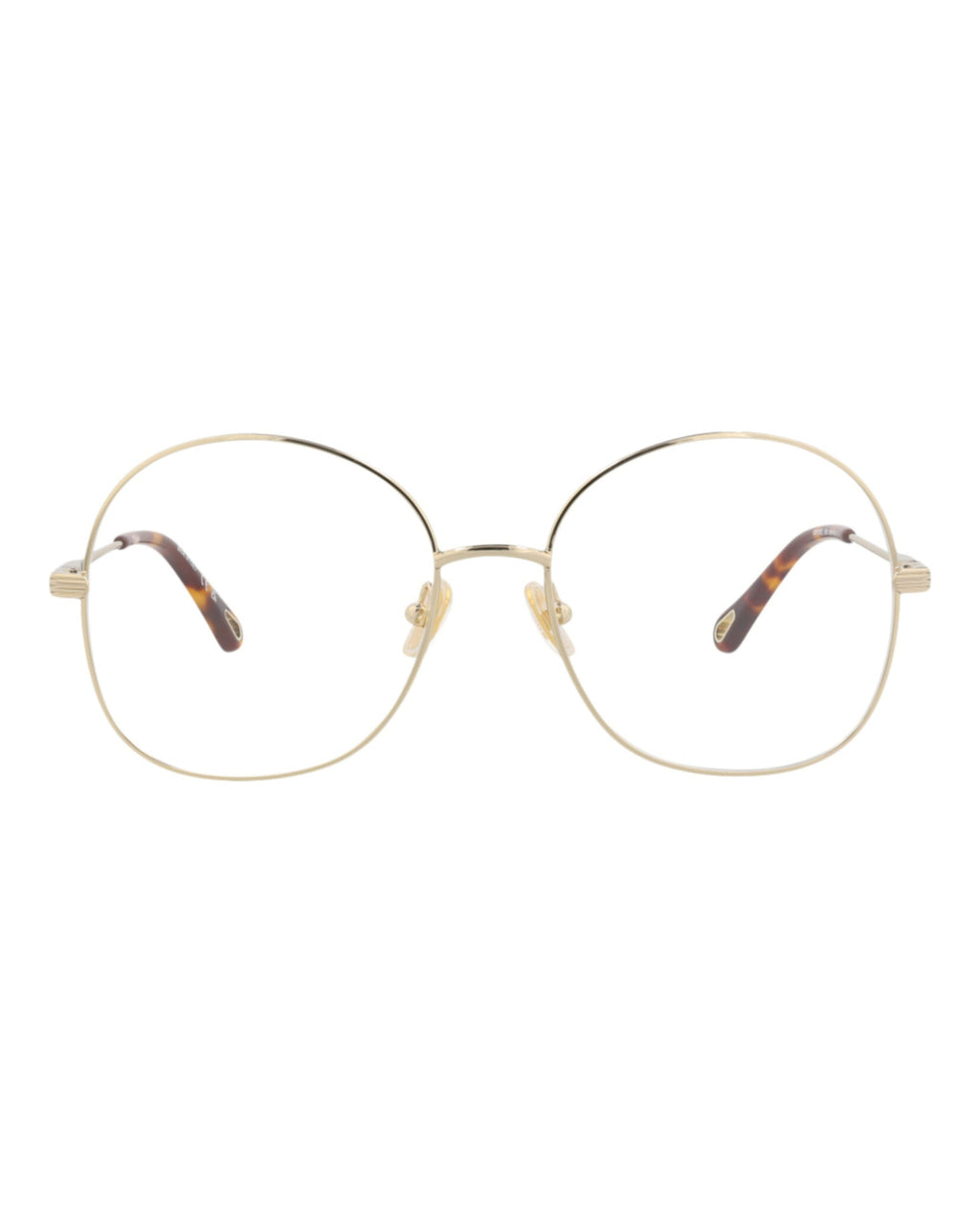 Chloé Womens Round/Oval Gold Gold Transparent Fashion Designer Eyewear