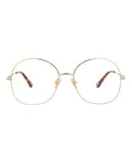 Chloé Womens Round/Oval Gold Gold Transparent Fashion Designer Eyewear