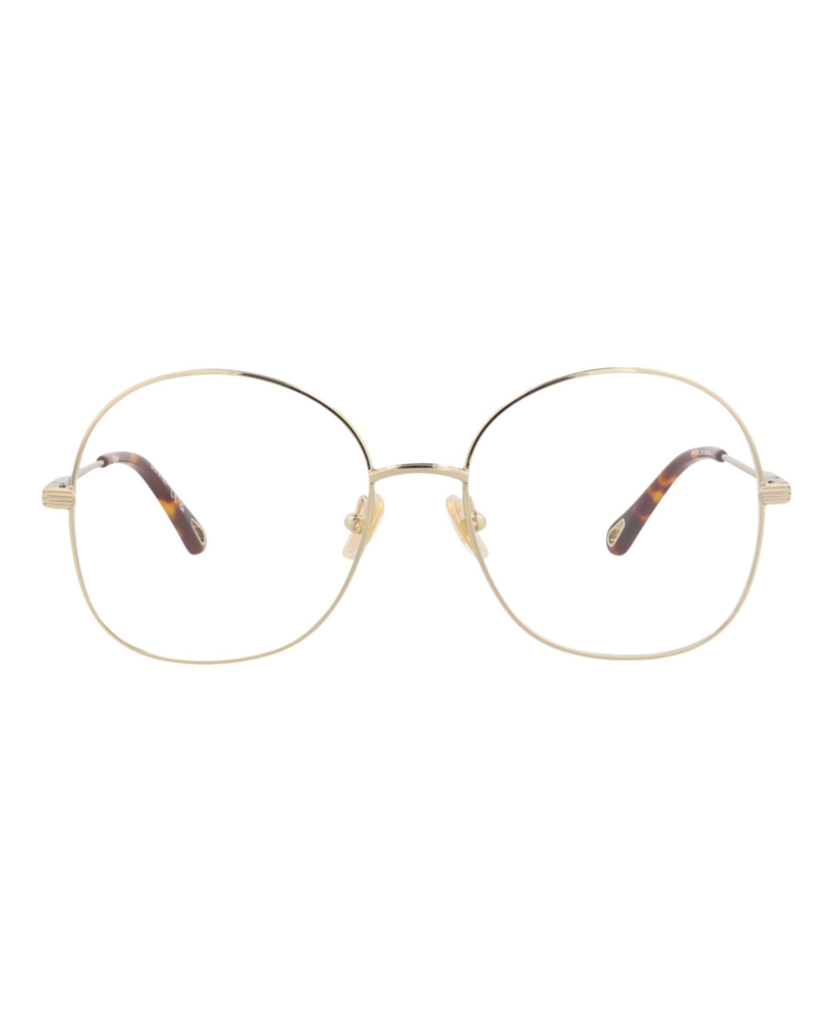 Chloé Womens Round/Oval Gold Gold Transparent Fashion Designer Eyewear
