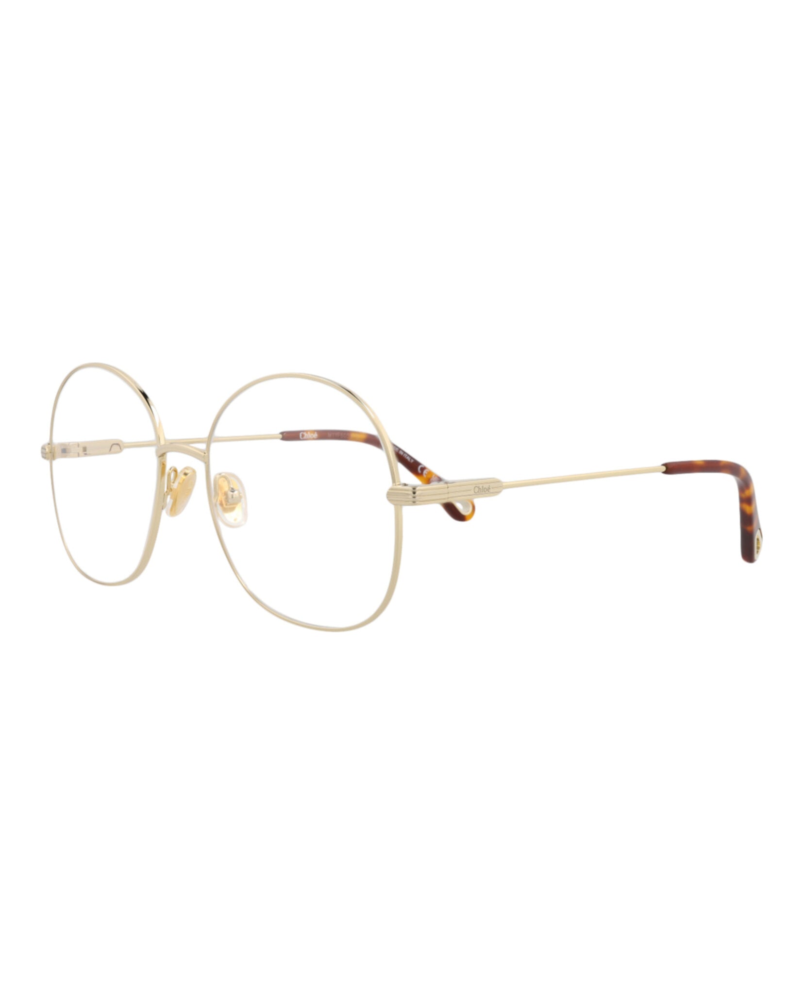 Chloé Womens Round/Oval Gold Gold Transparent Fashion Designer Eyewear