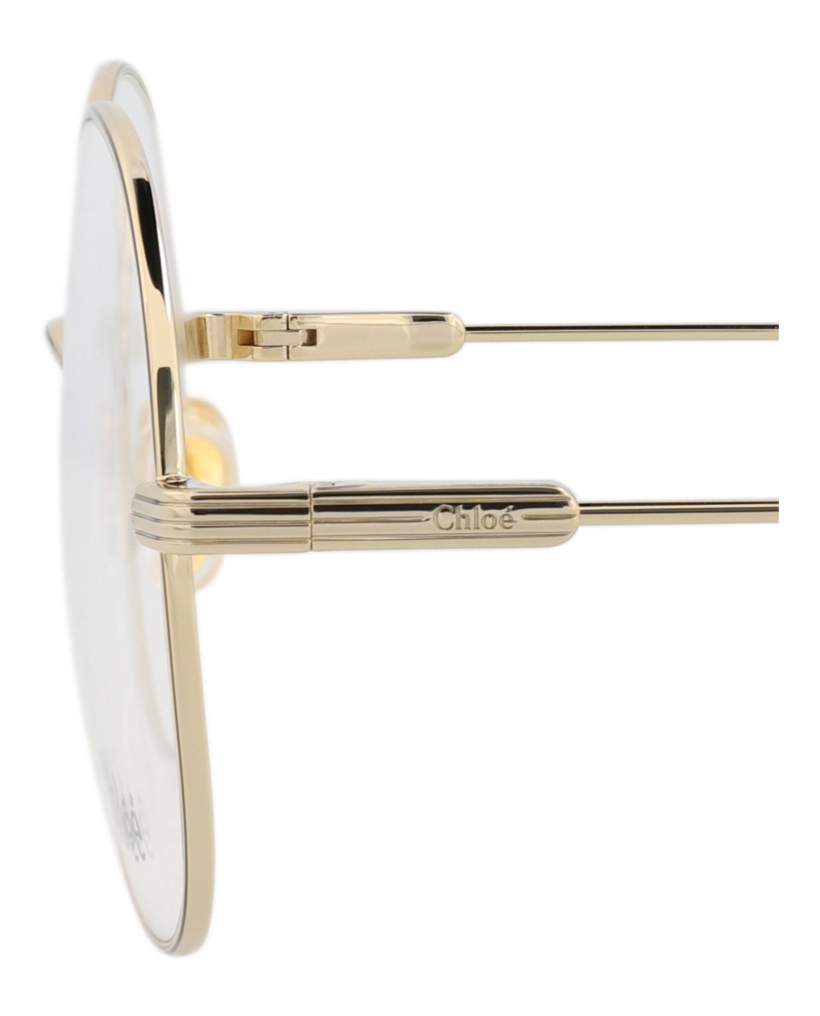 Chloé Womens Round/Oval Gold Gold Transparent Fashion Designer Eyewear