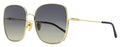 Chloe Square Sunglasses CH0170SA 001 Gold/Black 61mm Gold Black