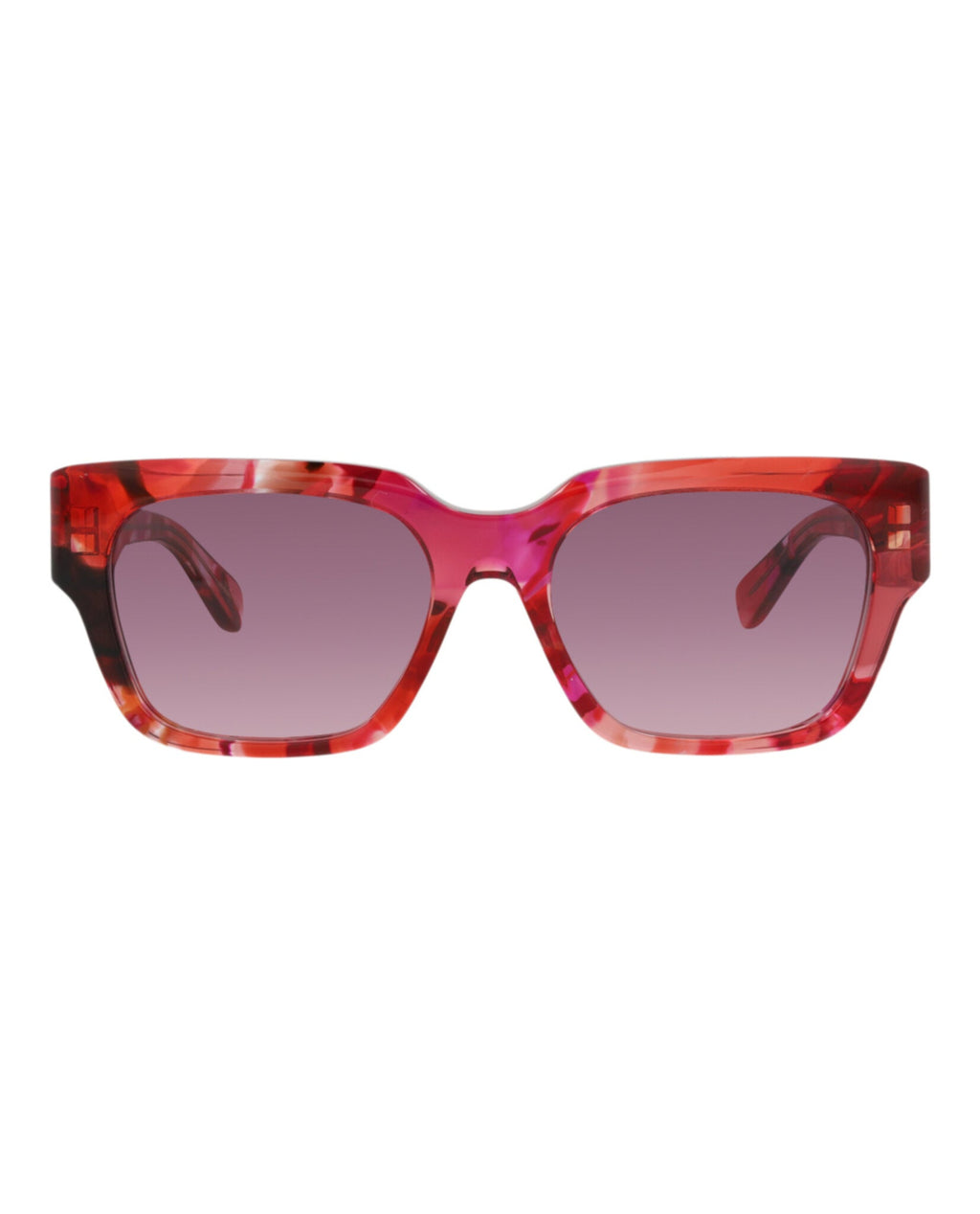 Chloé Womens Square/Rectangle Red Red Violet Fashion Designer Eyewear