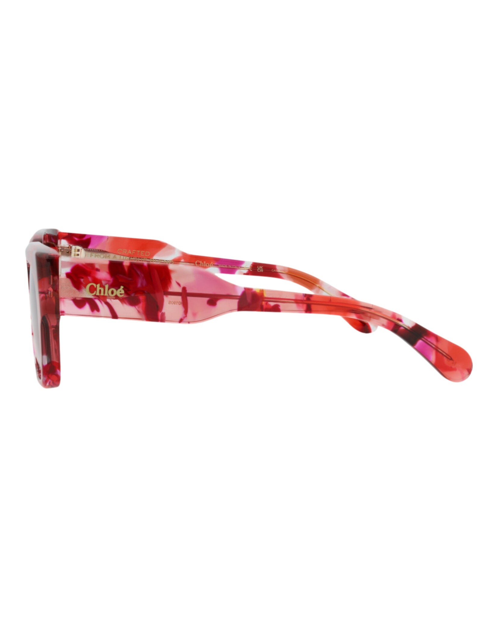 Chloé Womens Square/Rectangle Red Red Violet Fashion Designer Eyewear