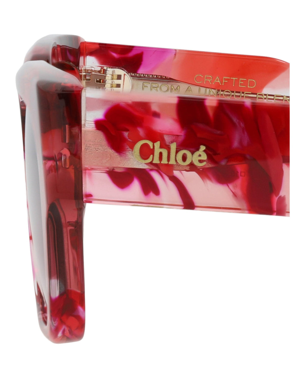 Chloé Womens Square/Rectangle Red Red Violet Fashion Designer Eyewear