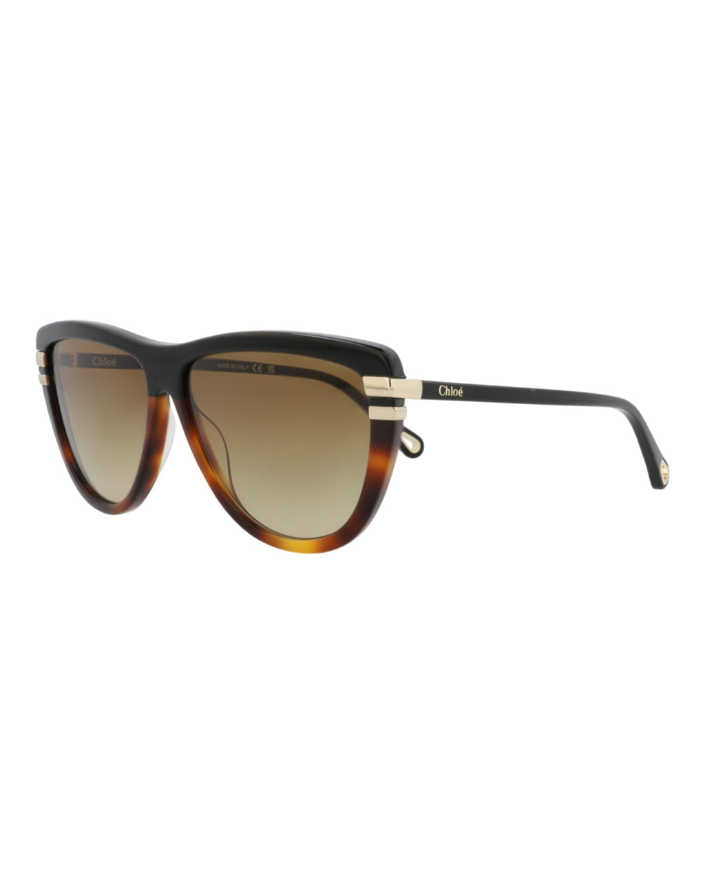 Chloé Womens Square/Rectangle Black Black Brown Fashion Designer Eyewear