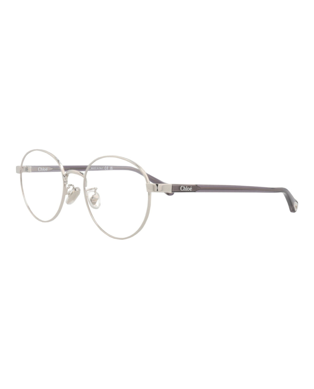 Chloé Womens Round/Oval Silver Grey Transparent Fashion Designer Eyewear