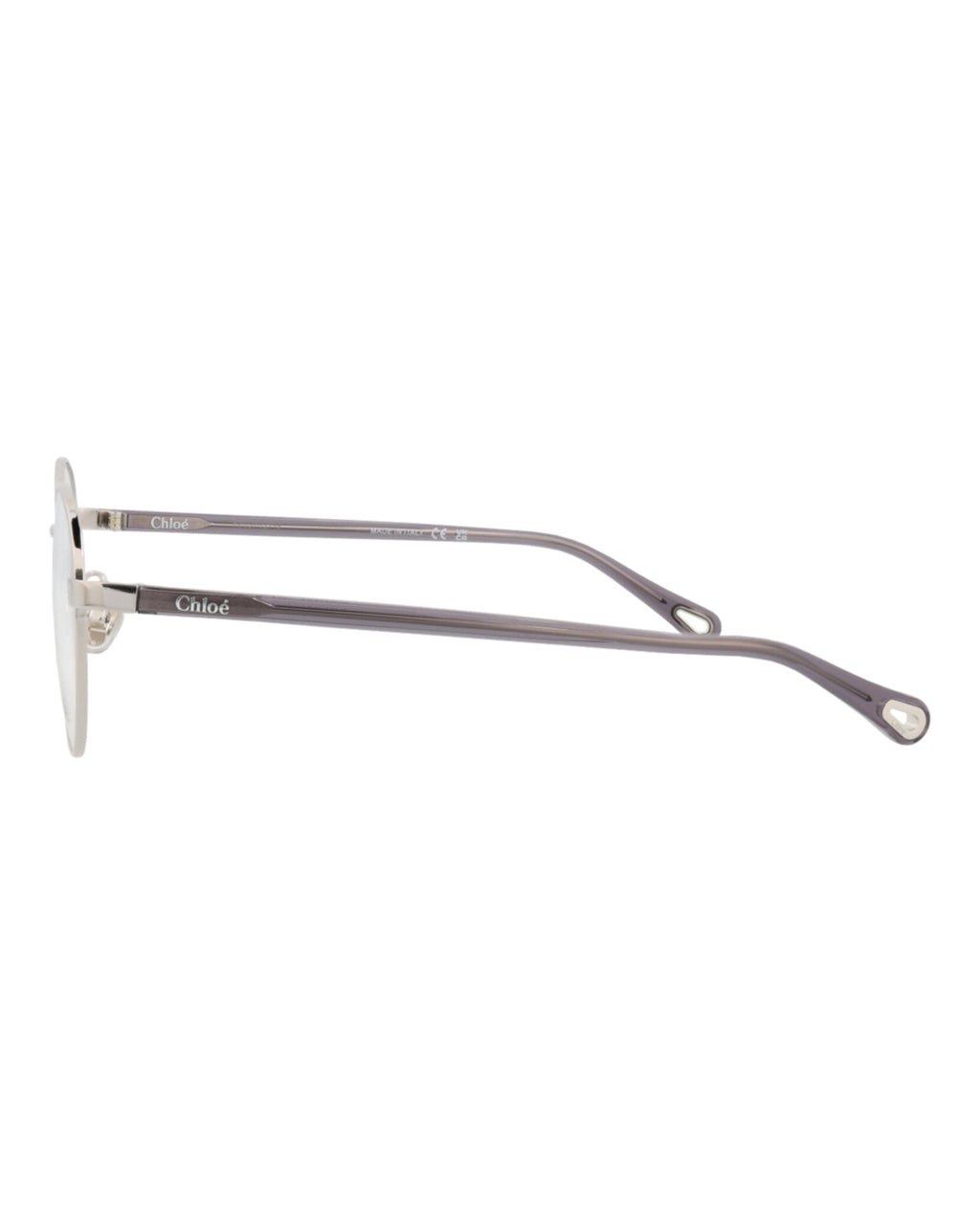 Chloé Womens Round/Oval Silver Grey Transparent Fashion Designer Eyewear