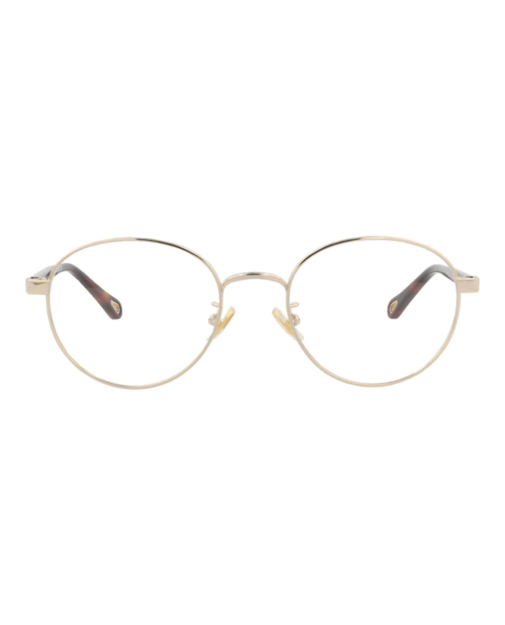Chloé Womens Round/Oval Gold Havana Transparent Fashion Designer Eyewear