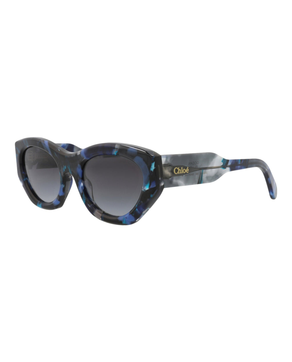 Chloé Womens Cat Eye Blue Blue Grey Fashion Designer Eyewear