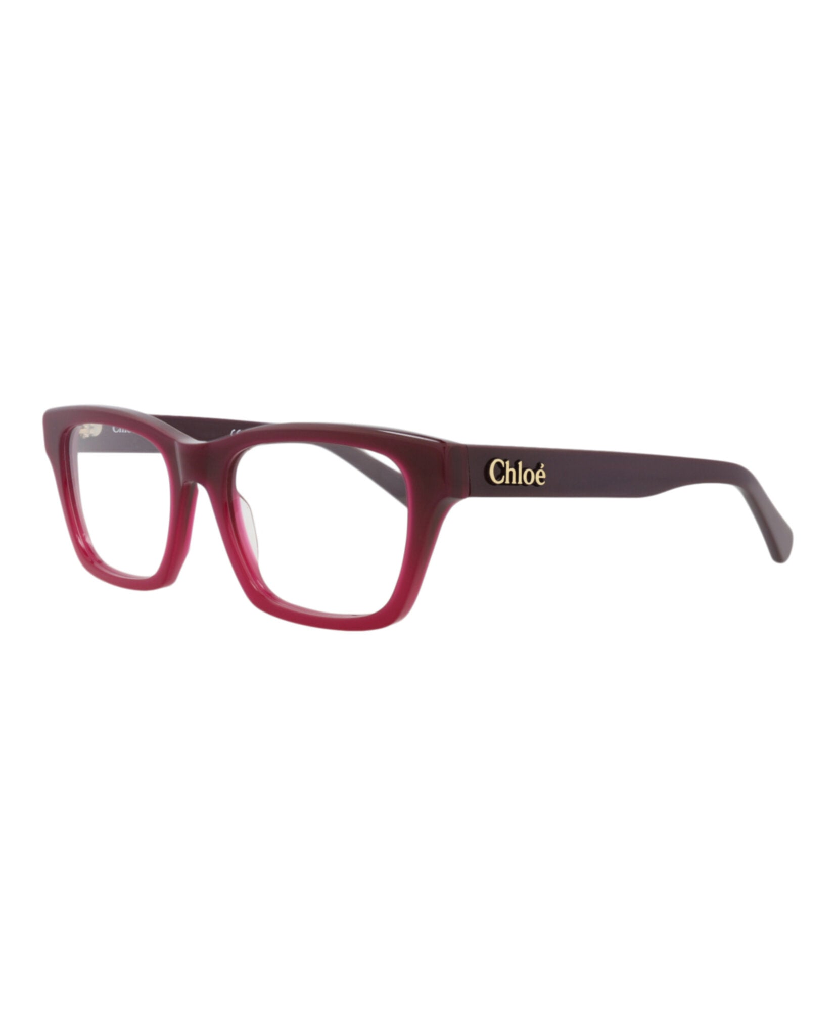Chloé Womens Square/Rectangle Burgundy Violet Transparent Fashion Designer Eyewear