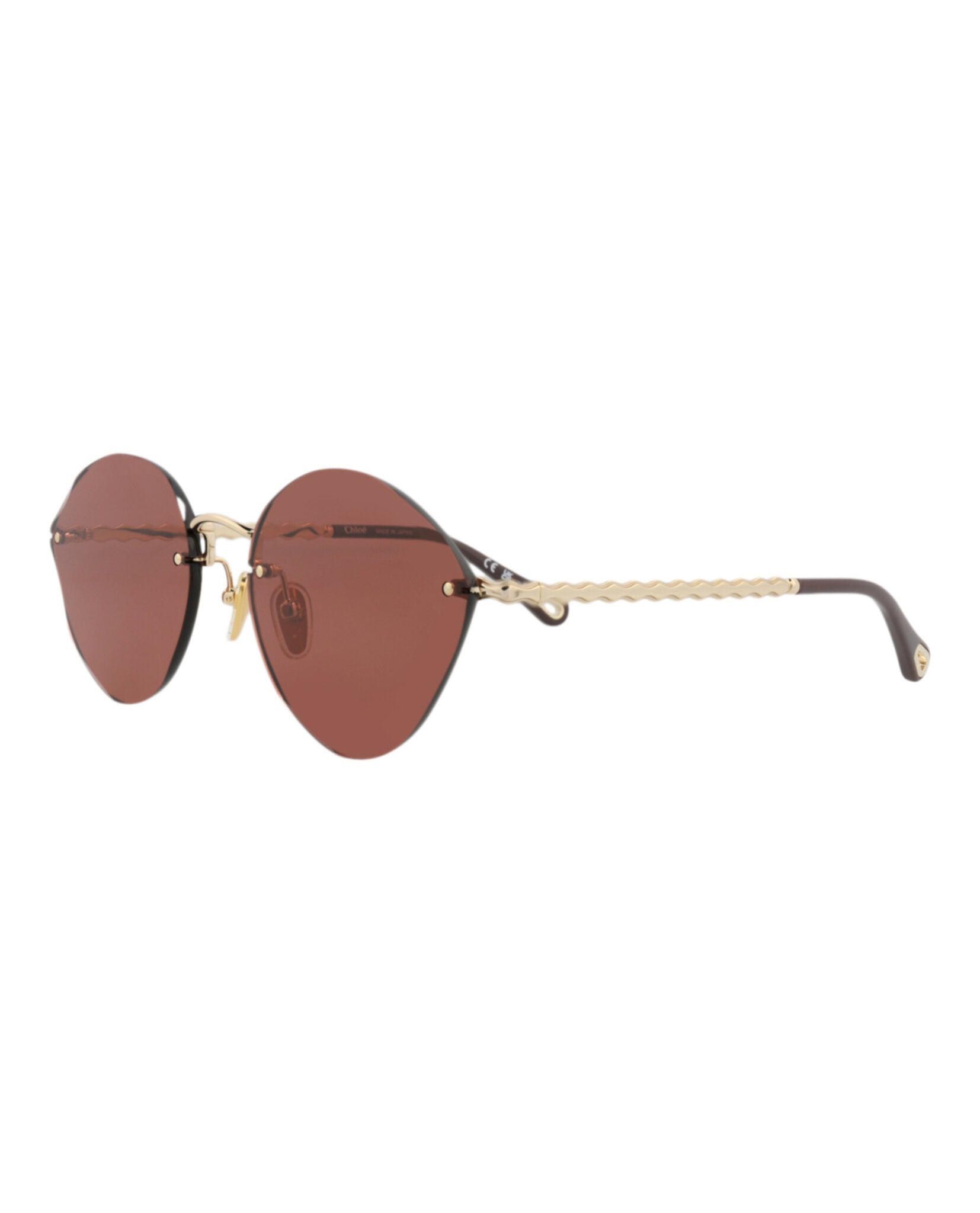 Chloé Womens Cat Eye Gold Gold Red Fashion Designer Eyewear
