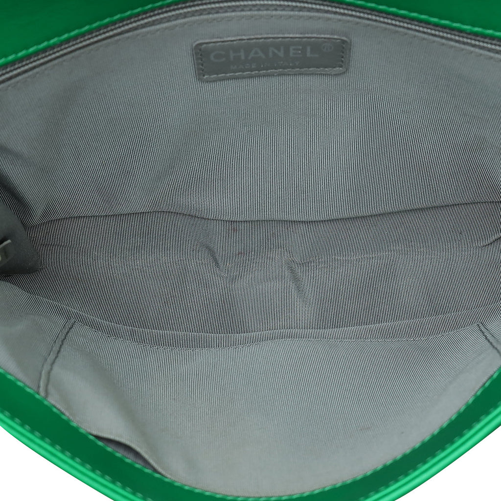 Chanel Metallic Green Le Boy New Medium Flap Bag