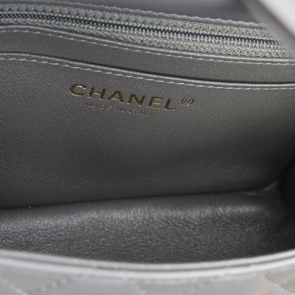 Chanel Mini Square Classic Flap - Grey Lambskin