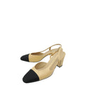 Chanel Bicolor CC Cap Toe Slingback Pump 37.5