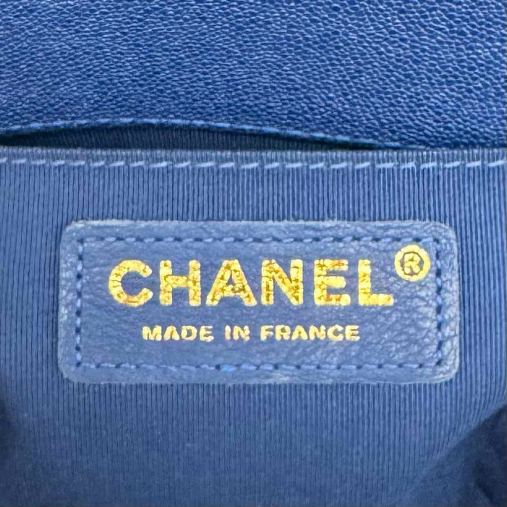 CHANEL Caviar Quilted Small Boy Bag Blue